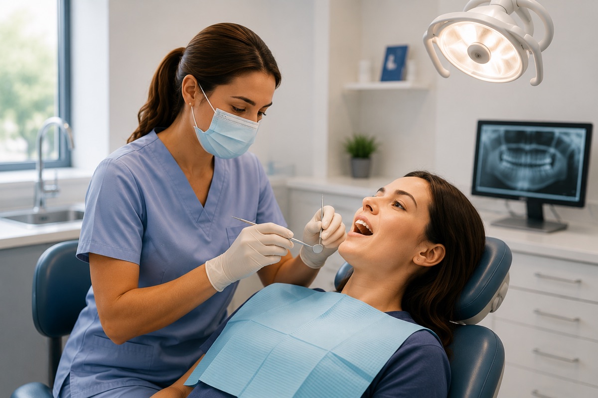 Dental practice front desk and treatment area